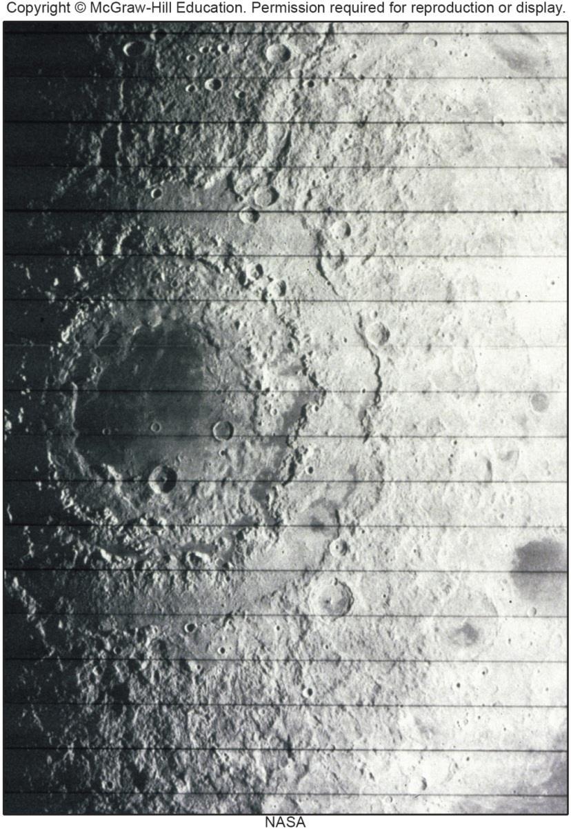 Figure 17.4 Moon s surface is ancient and pockmarked by numerous impact craters.