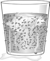 6. This picture shows what happens to a cold drinking glass on a hot day. Which of these parts of the water cycle caused the change on the outside of the glass? Underline your answer.
