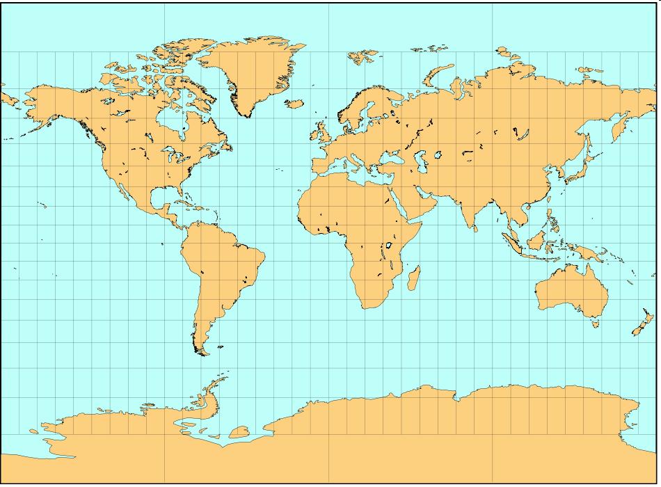 Cylindrical Projection - Example Miller's