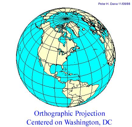 Orthographic Projection Perspective view that depicts a hemisphere