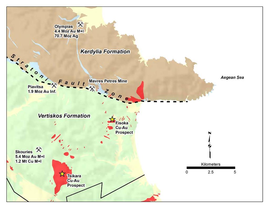 Halkidiki, Greece Brownfields programs and new targets North Block: Gold-rich