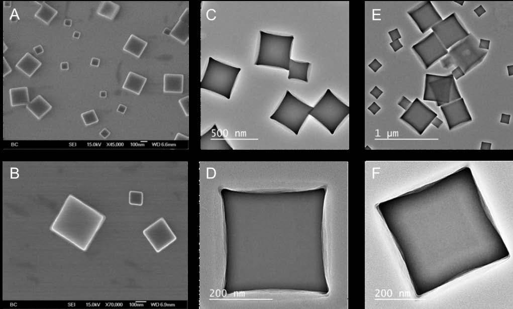 Based on our previous experiments on ZIF-8, a seed-mediated growth can be applied to produce cubic MOF particles with size larger than 100 nm.