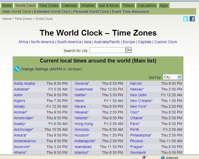 WORLD CLOCK http://www.