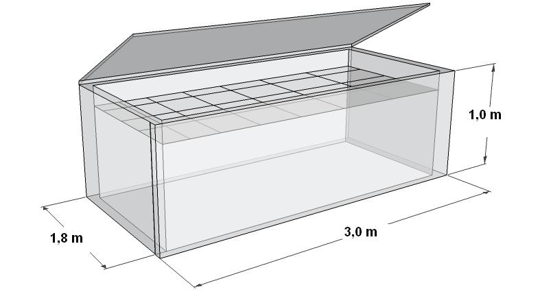 Figure 5.4 The classroom model The model has an opening at the front, at the side and at the top.