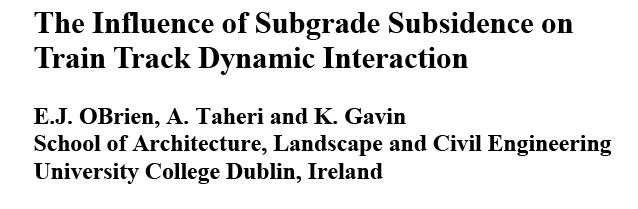 Abstract This paper reports results from a numerical model to calculate subgrade settlement in railway tracks due to repeated dynamic loading.