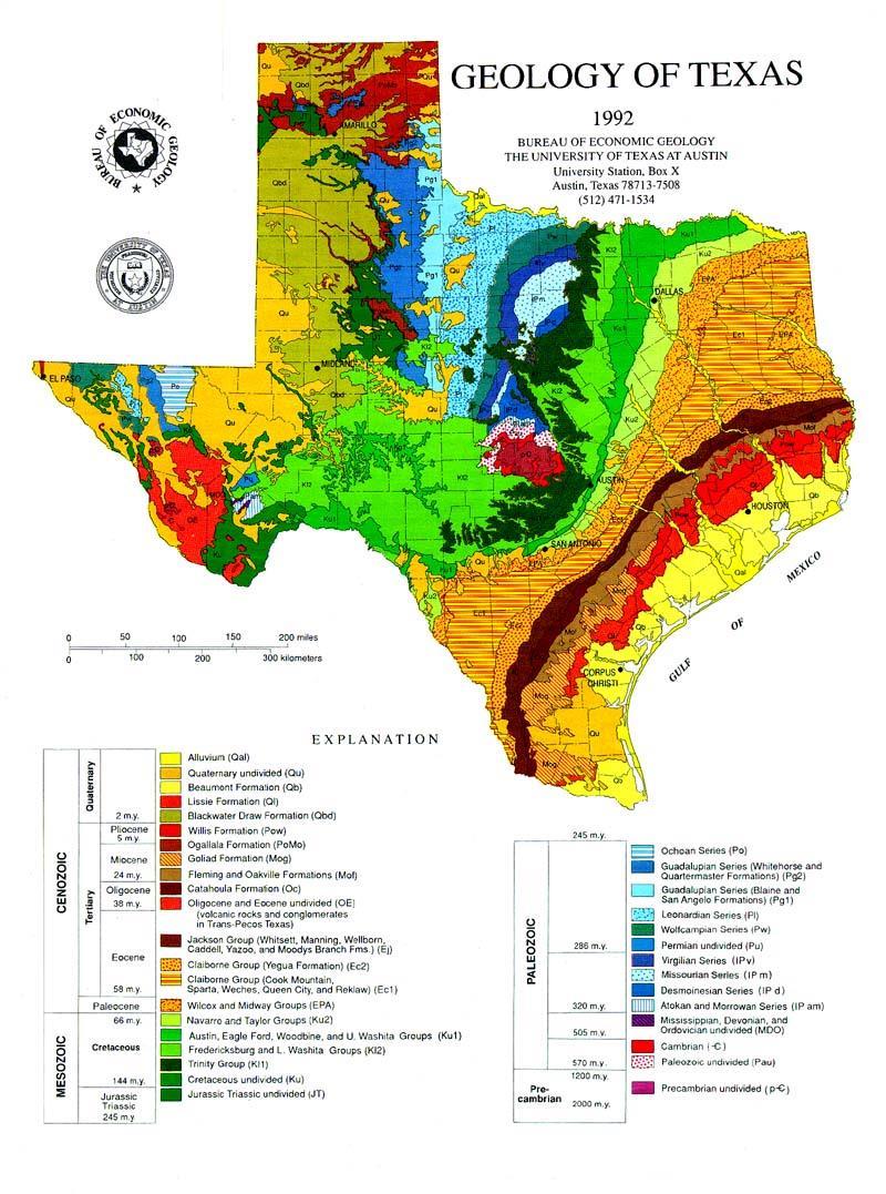 Introduction Geology of Texas From mountains to coastal plains, Texas poses a great number of various physiographic environments that are controlled by the different rock units that exposed at the