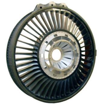 Figure 1.2: A hybrid composite/metal fan frame for a commercial aircraft engine that was development by GKN Aerospace as demonstrator [5]. 2 Matrix driven failure 2.