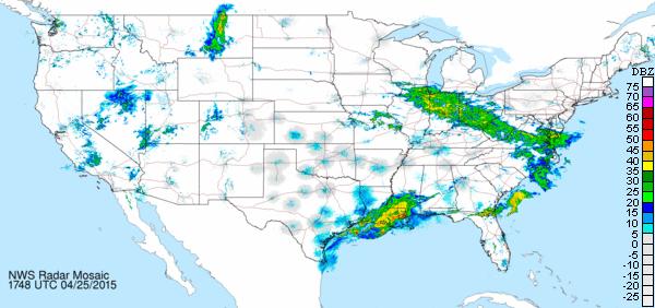 Radar mosaics can be assembled from either composite reflectivity (see paragraph 3.3.5.2) or base reflectivity (see paragraph 3.3.5.3), depending on the Web site or data provider.