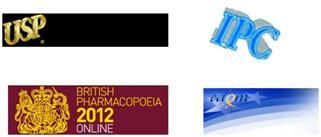 Figure 1. The Logotypes of British (BP), European (EP), Indian (IPC), and United States (USP) Pharmacopoeias.