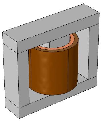 for the magnetic core Windings are treated as coil bundles, without modeling each turn