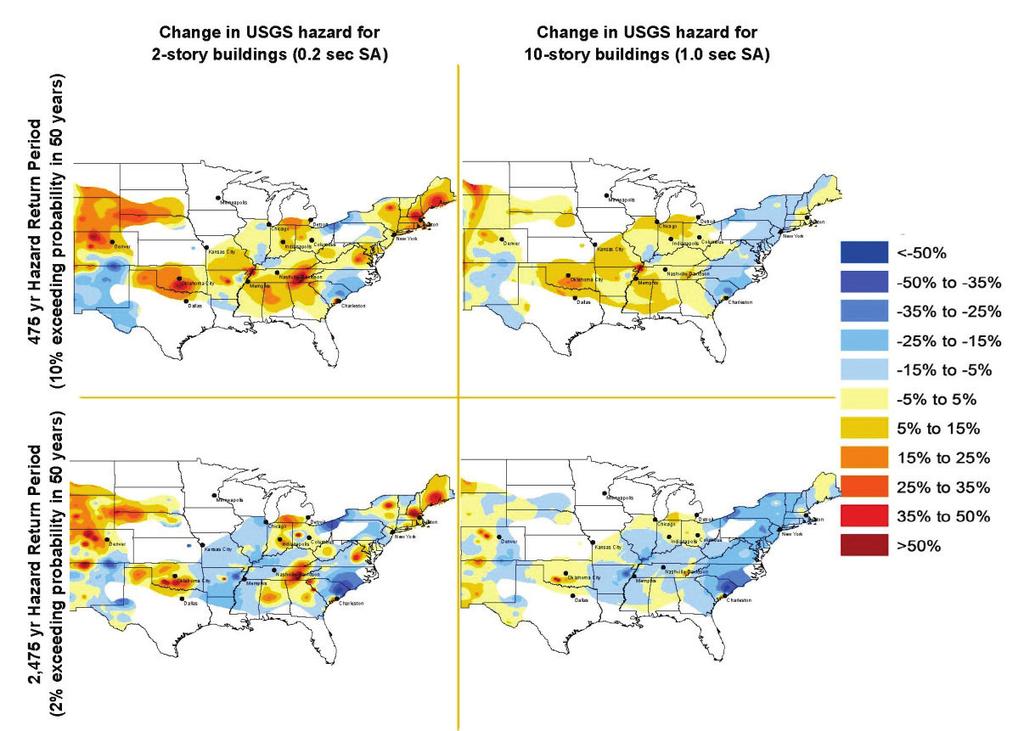 Key scientific advancements driving the hazard changes The USGS incorporated many new methods in its 2014 National Seismic Hazard Maps. The key technical updates are: 1.