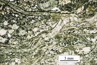 Higly foliated unit of tremolite-talc chlorite