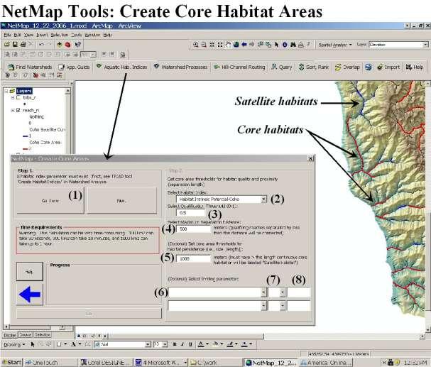 Calculate Core Habitat Areas Minimum patch