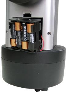Operate a MiniTower II on Batteries To install batteries, open the battery compartment door. Pull the battery holder out from the mount carefully making sure not to pull the wires loose.