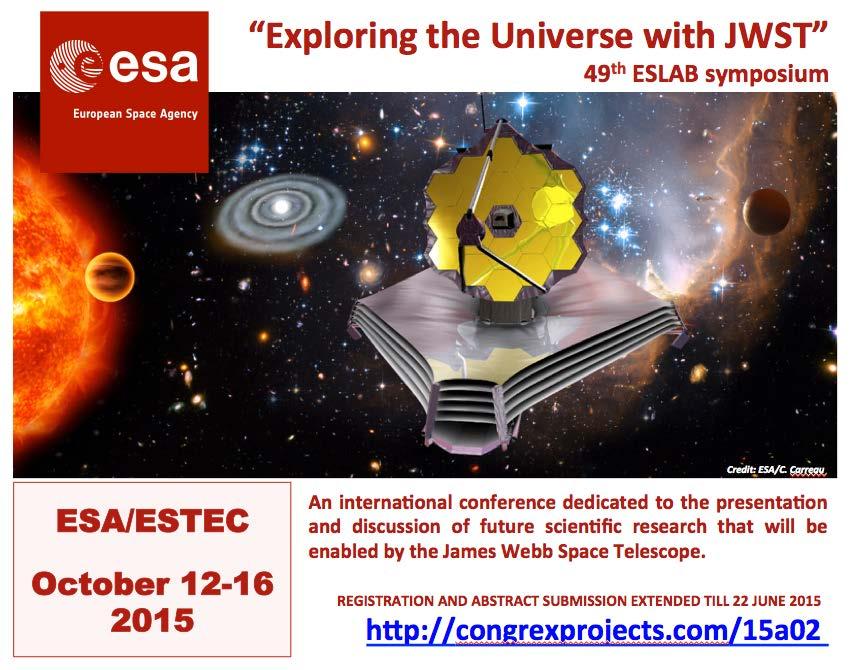 JWST timeline for the preparation of scientific operation Abstract submission is