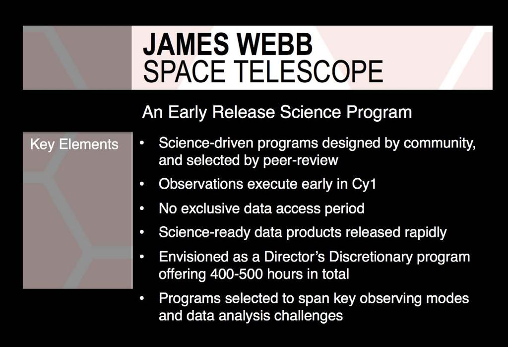 JWST Scientific operation Early Release Science (ERS)