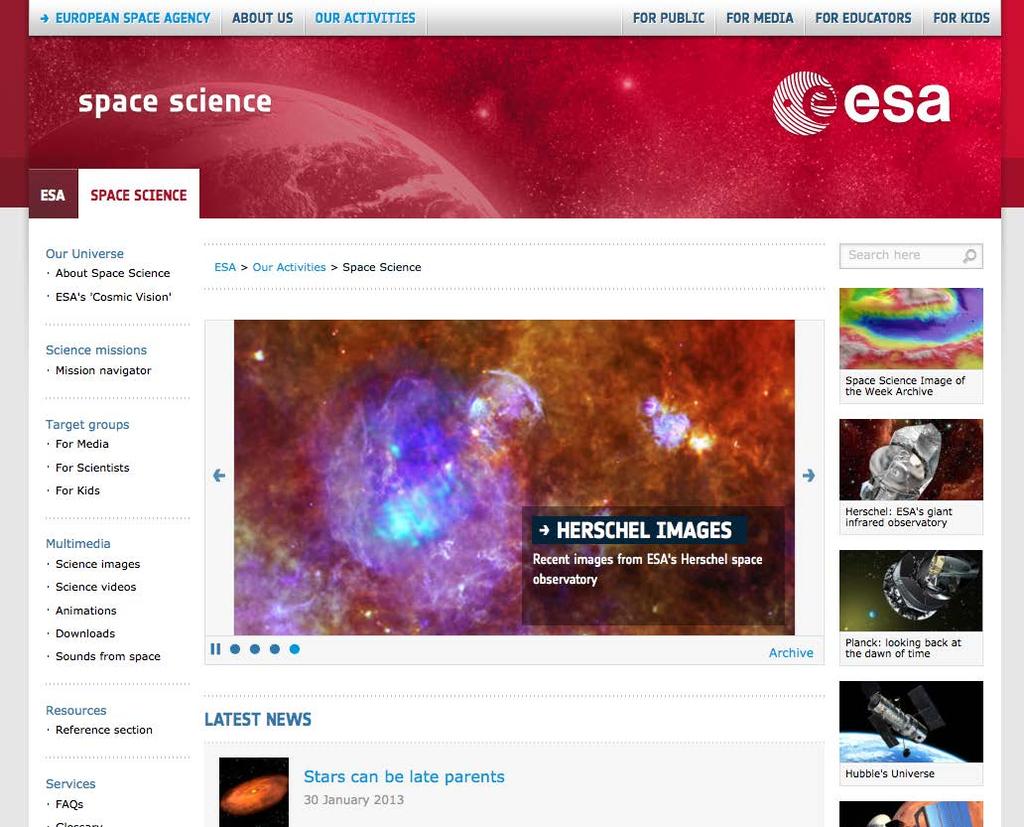 JWST on the web Resources ESA web sites Overall