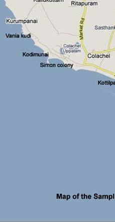 Estimation of 210 Po in Coastal Regions of Kannyakumari District 231 Figure 1: Map of the Sampling Stations.