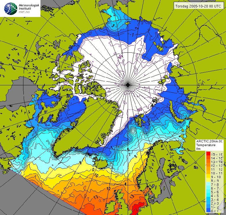 Assimilation of SST and sea ice in coupled ice ocean model Ice Concentration and SST is assimilated in the ocean and sea ice model system.
