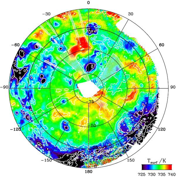 Surface mapping - Thermal emission at 1 µm Idunn Mons VEx