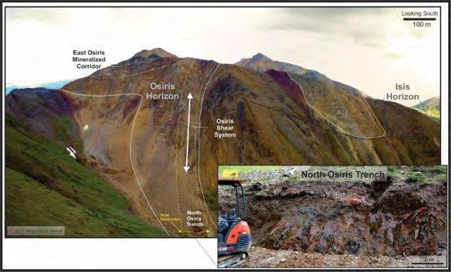 OSIRIS ZONE Previous Exploration The Osiris Zone was ATAC s first discovery of Carlin-type gold mineralization and hole OS-10-001 intersected 65.20 m of 4.