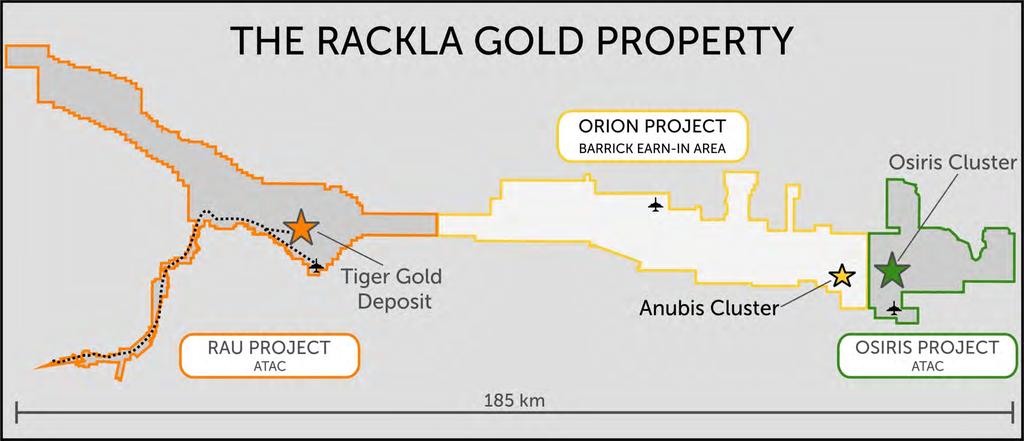 OSIRIS AND ORION PROJECTS OSIRIS PROJECT First discoveries of Carlin-type mineralization found at the Osiris Project in 2010 - discovery hole OS-10-001 intersected 65.20 m of 4.
