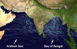 Sea which either make landfall at western coast of Sri Lanka or they move in a westerly direction over the Arabian Sea (SAARC, 1998).