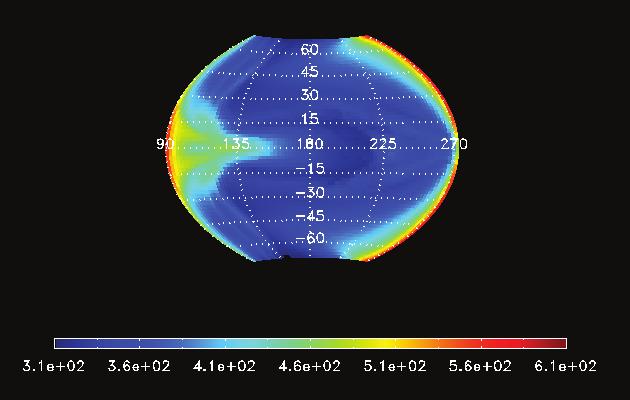 No. 1, 2008 ATMOSPHERIC DYNAMICS OF HOT JUPITERS. I. 517 Fig. 4. Temperature distribution at the equator of a planet rotating with a period of 3 days.
