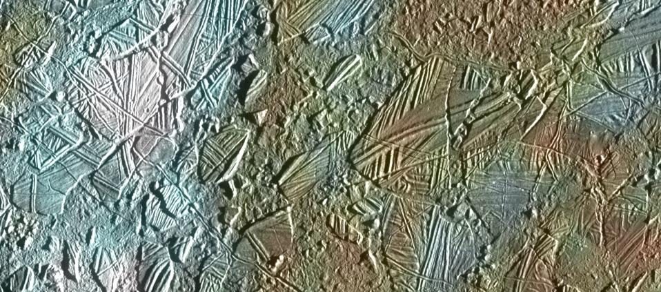 Europan Surface Geology Chaotic Terrains - Rafted