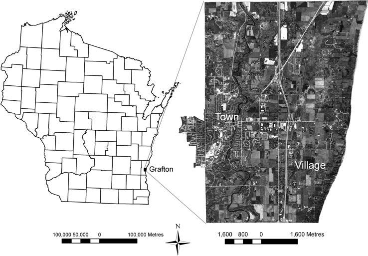 5676 C. Deng et al. Figure 1. Study area as the town and village of Grafton, WI, USA. small blocks in 2000. Moreover, the boundaries of several census blocks have been modified.