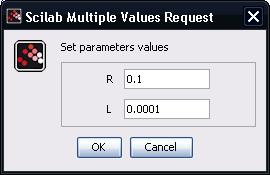 Step 14: The dialog box of the MBLOCK (parameters) In order to construct an Xcos/Modelica block it is necessary to specify the following information: The MBLOCK dialog interface Parameters in