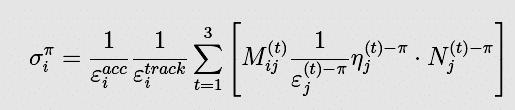 Cross section σ π ij = F norm M kl ij ε 1 π kl ( π bkg N N ) kl kl (p,θ)