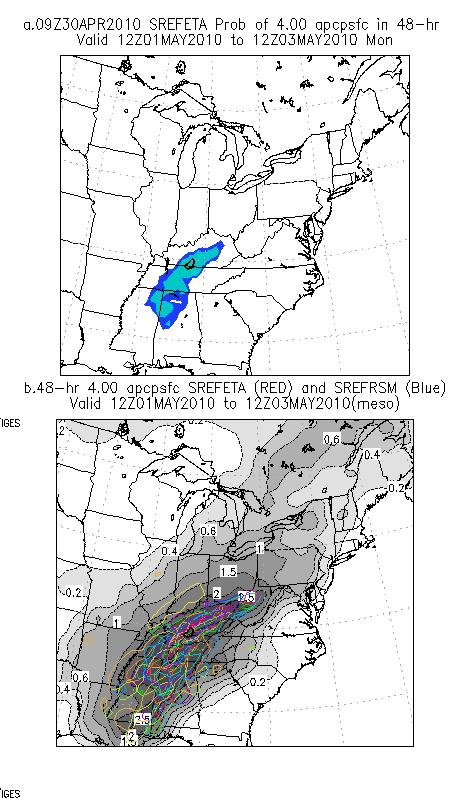 Figure 11 SREF forecast of 4 inches or more QPF in the 48 hour period ending at 1200