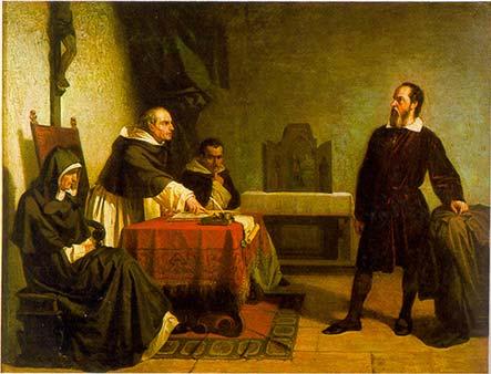 Galileo was subject to the Inquisition, because heliocentrism was a heresy. He was put under house arrest until his death in 1642.
