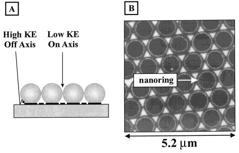 If one increases the concentration of nanospheres in the solution to be selfassembled onto the substrate, a significant portion of the colloidal crystal will consist of DLs of hexagonally