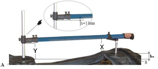 be 14mm). Observe the gradienter, adjust the height of the Guide rule.