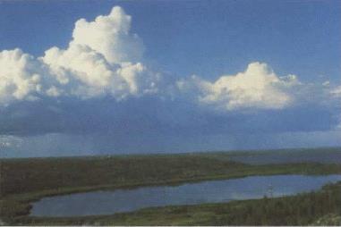 Cumulus (towering) Vigorously growing, shower producing, cumulus clouds with rounded well defined tops.