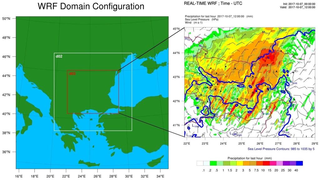 Supercomputing in Weather Forecast Research 15 Locally Refined Weather Forecast and Environmental Applications: The WRF recursive parched refinement is applied for downscaling the simulations