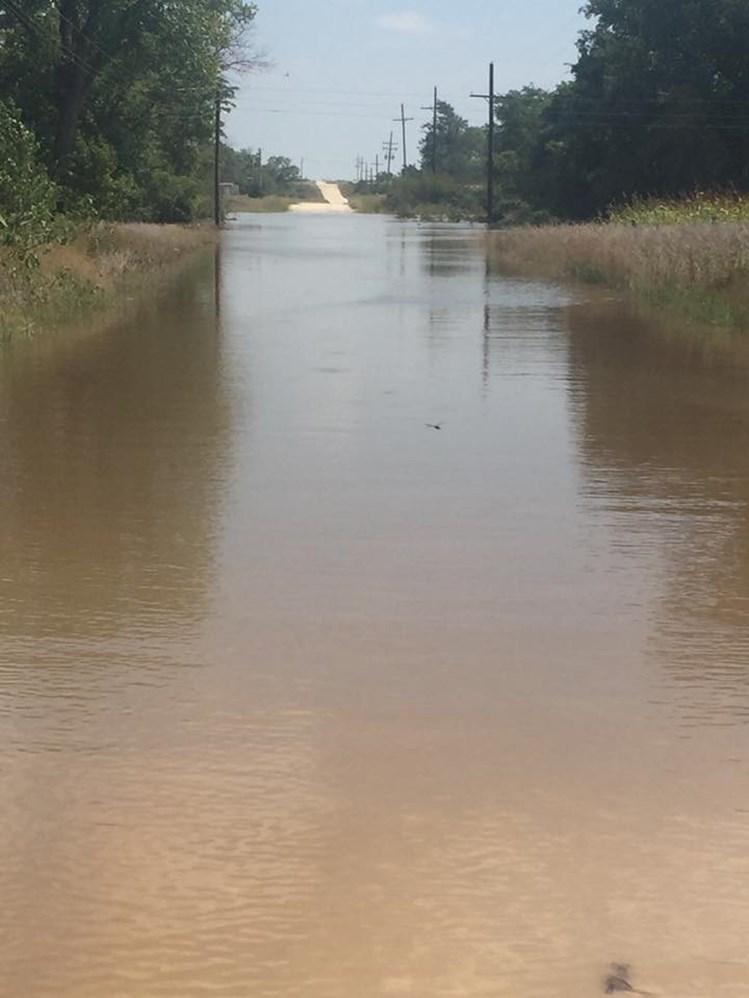 Solomon River near Glade, Normally 15 feet wide. Picture courtesy of Phillips county EM. Flooding in Phillips County. Picture courtesy of Phillips County EM.