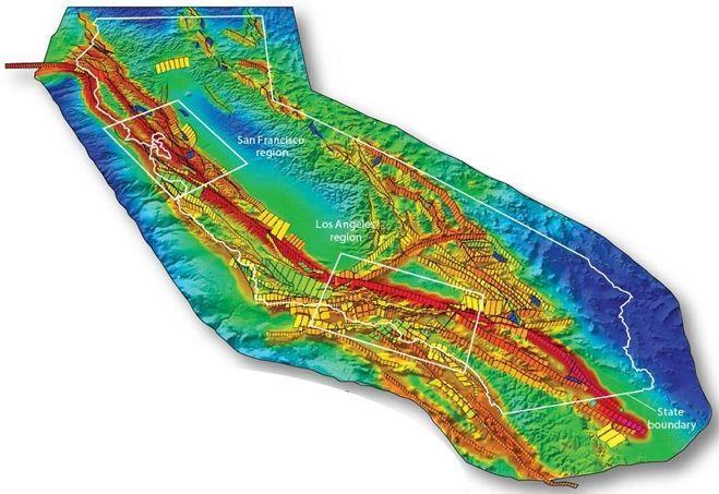 West-Coast: Transform faults San Andreas Fault SAF Many side branches, determines