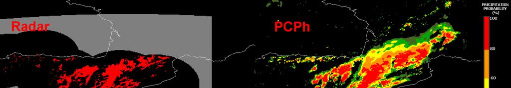 of precipitation (PoP) obtained from the PCPh algorithm against the radar data. This study has focused on convective episodes.