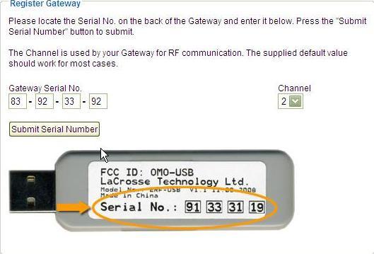 Proof-read the serial number prompted after the USB Gateway software installs against the number printed on the gateway.