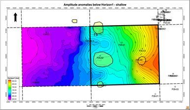 Indicative Project 50m water depth 700-1000m target depth Amplitude Anomaly 4-way Dip Closure