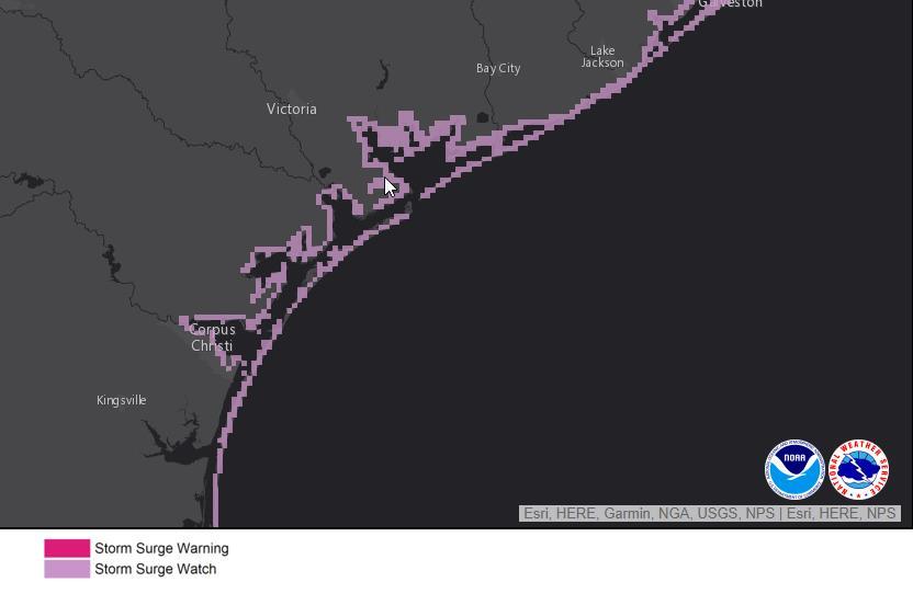 Potential Storm Surge Areas of greatest risk: Plan for peak storm surge flooding of 4 to 6 feet above ground level along and to the right of where