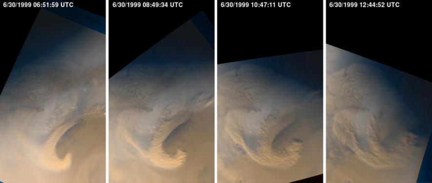 Storms on Mars - similar to Earth