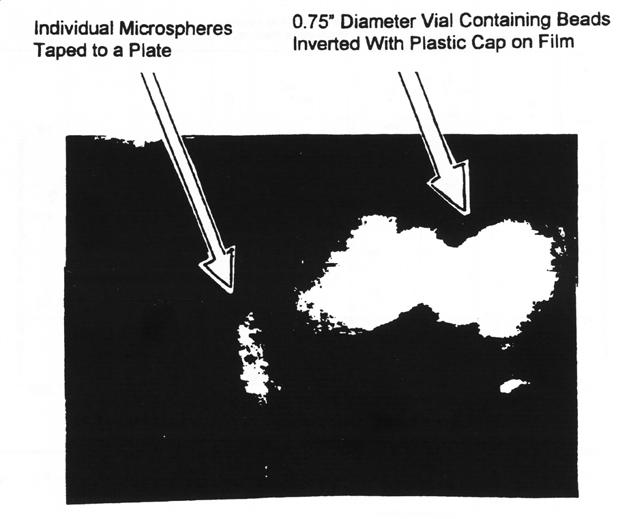 Recently, several sets of microspheres (run about 4 months earlier) were exposed to highspeed ASA 3000 film for a 4-day period with positive results as shown in Fig. 6 (Klema, 1996 [8]).