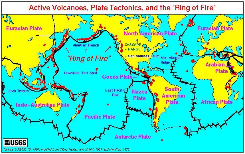 Q10. Compare the map you created on page 1.5 to the diagram on page 1.13. What crustal plate does your earthquake and volcano data identify? Answer: Pacific Plate Q11.