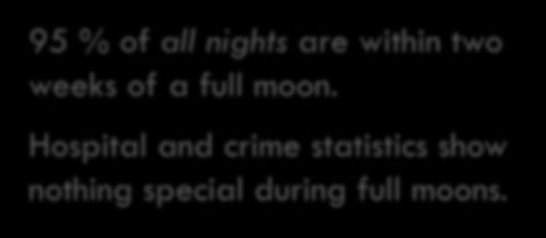 OVER 90 % OF VIOLENT CRIMES HAPPEN WITHIN TWO WEEKS OF FULL MOON. THIS IS BASED ON A. Astronomy B.