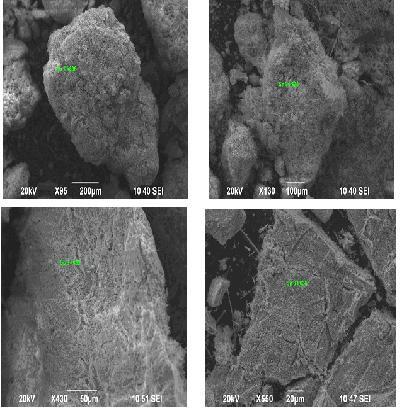 Journal of Chemical Technology and Metallurgy, 52, 3, 2017 Fig. 4. SEM of samples of silica xerogel. Micrographs of the obtained xerogels are shown in Fig. 3. It can be observed that silica xerogels exhibit a sponge-like microstructure.