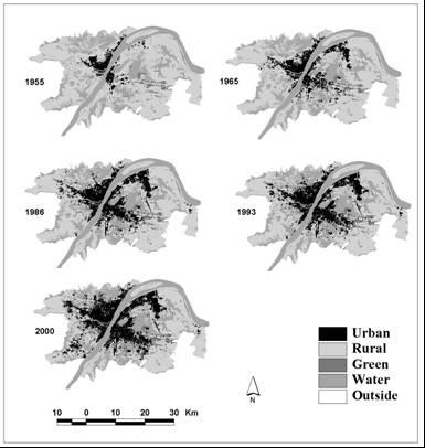 fractal measure of spatial complexity still lacks adequate interpretation capability for urban morphology due to the fact that the same value of a fractal dimension may represent different forms or